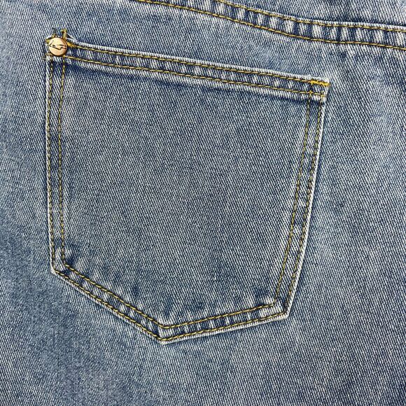 Liquor n Poker Cut-Off Frayed Jean Shorts Size 16 Blue Denim Festival Boho Beach - Picture 9 of 14